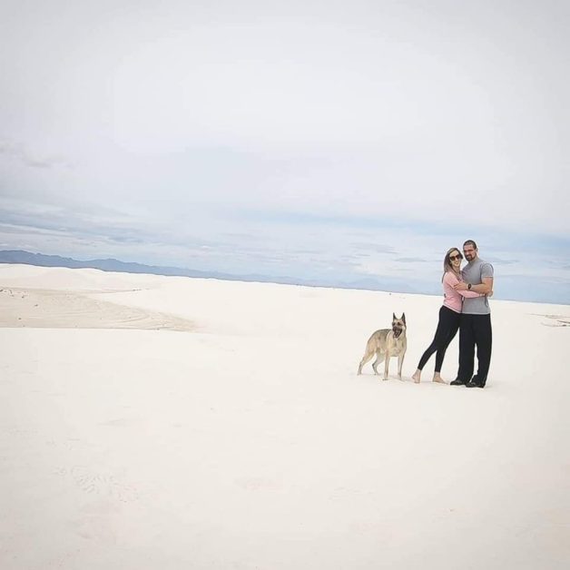 White Sands National Park with a dog