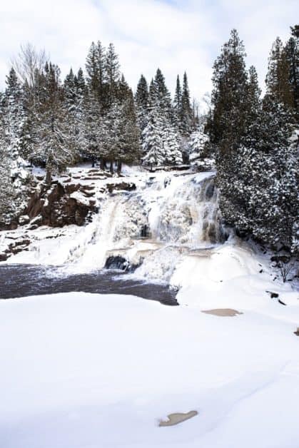 Winter waterfall in Minnesota 