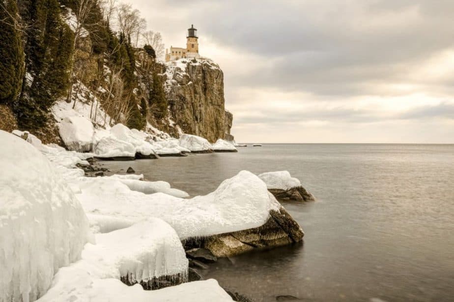 Winter in Minnesota lighthouse