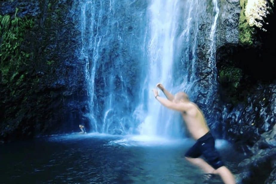 swimming in waterfalls along the road to hana