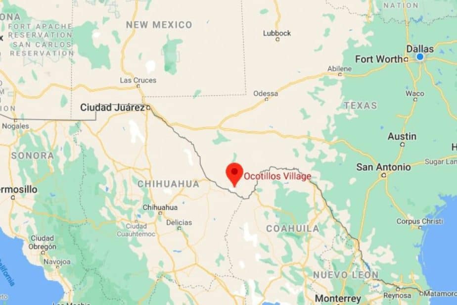 Ocotillos Village map- where to stargaze near big bend national park. 