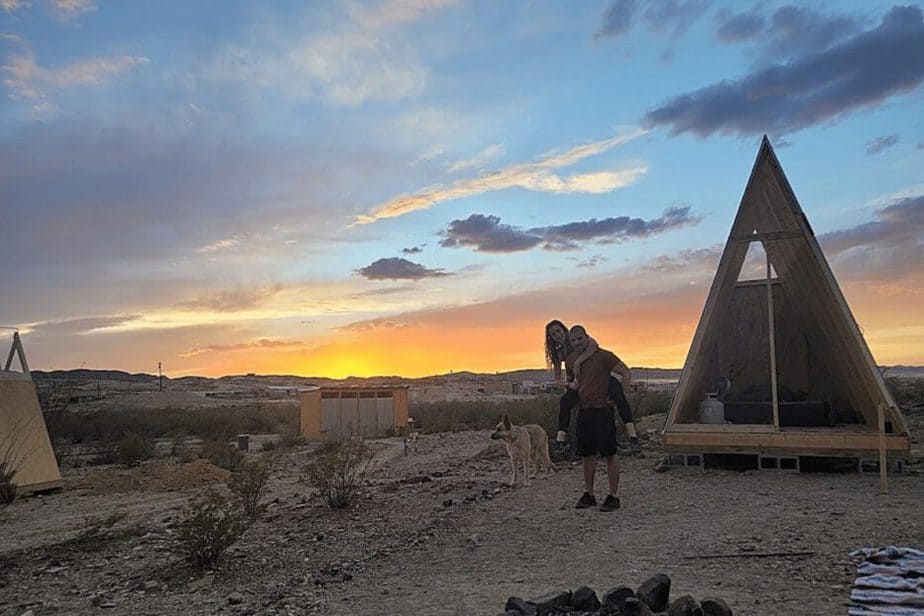 Sunset and Glamping Tents near Big Bend 