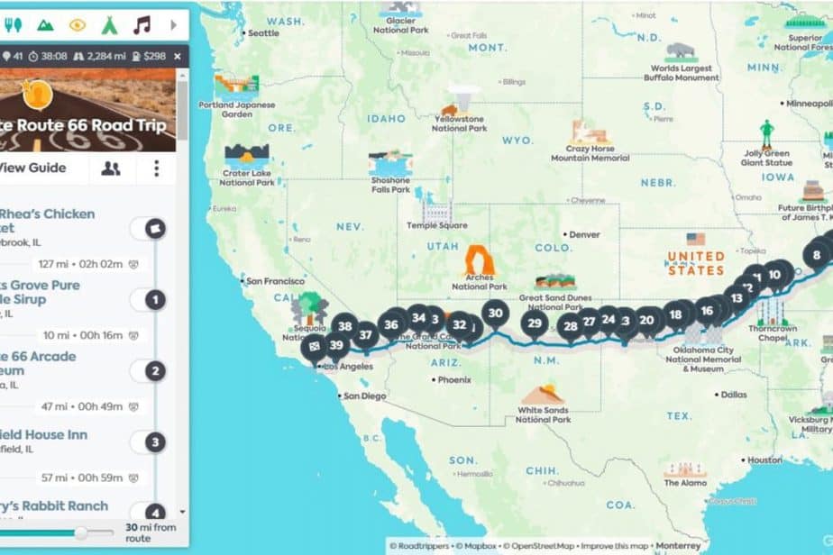 Easy to use road trip planning tools- Roadtrippers 