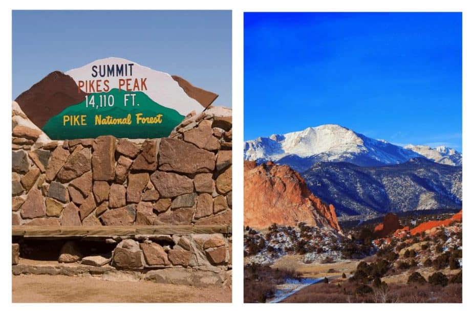 2 different pictures at Pikes Peak in Colorado Springs. 