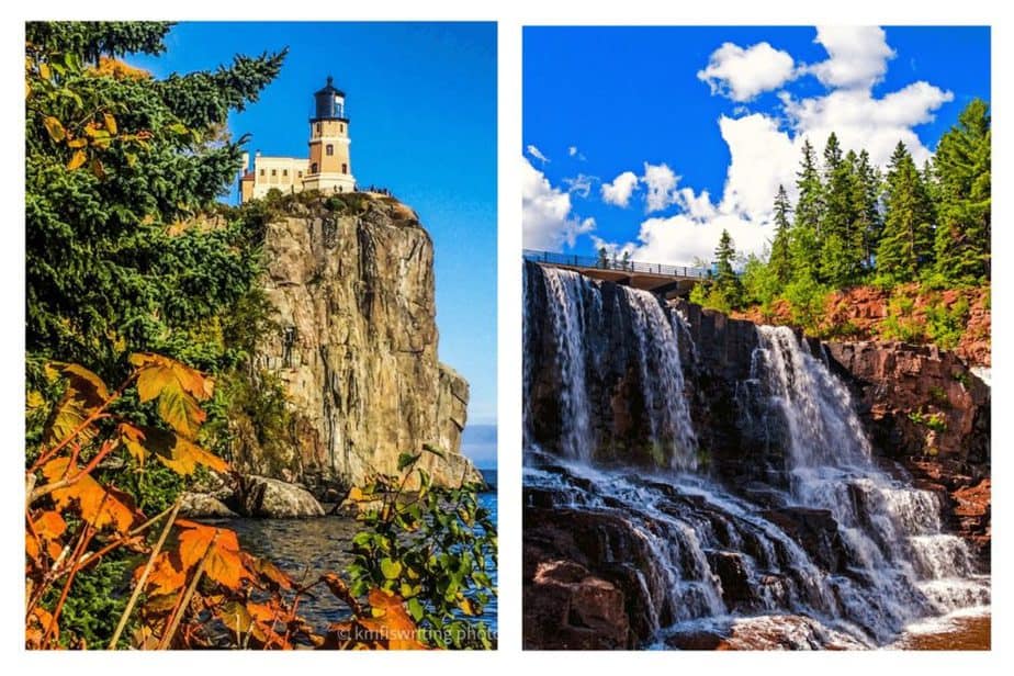minnesota fall road trip usa lighthouse and waterfall 
