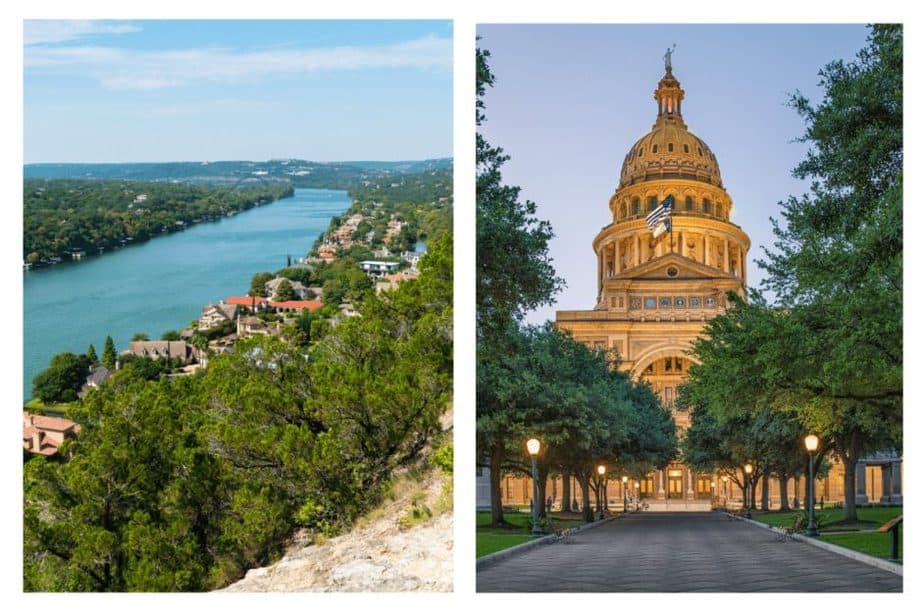 Mount Bonnell and Capitol Building