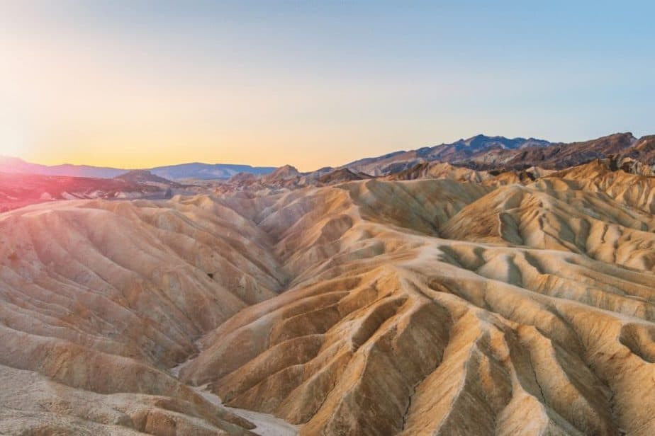 Zabriske Point in Death Valley National park- Where to travel in January in the USA 