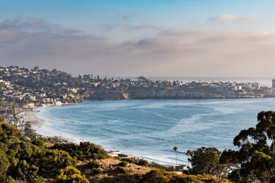 overlook of La Jolla Cove in San Diego- best places to travel in January 