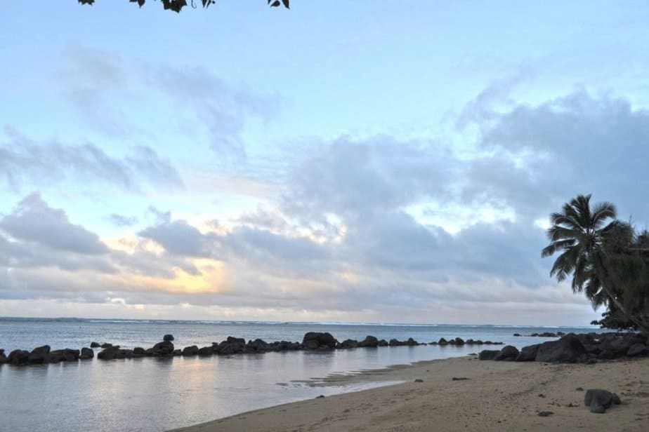 sunset at anini beach in Kauai HI