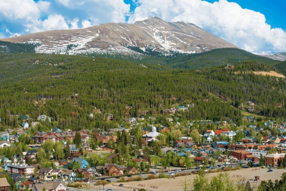 town of Breckenridge in the summer