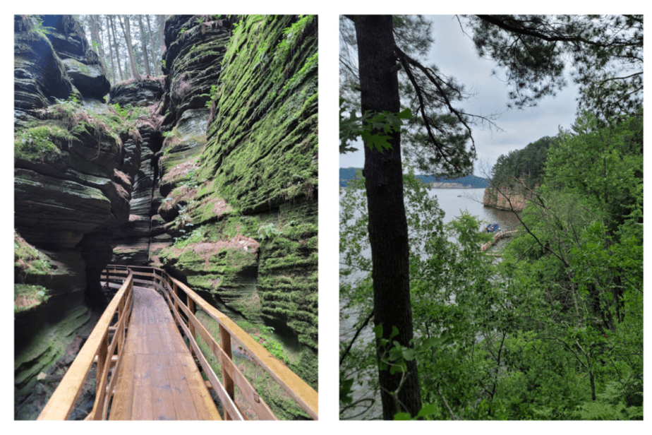 witches gulch during a upper dells boat ride