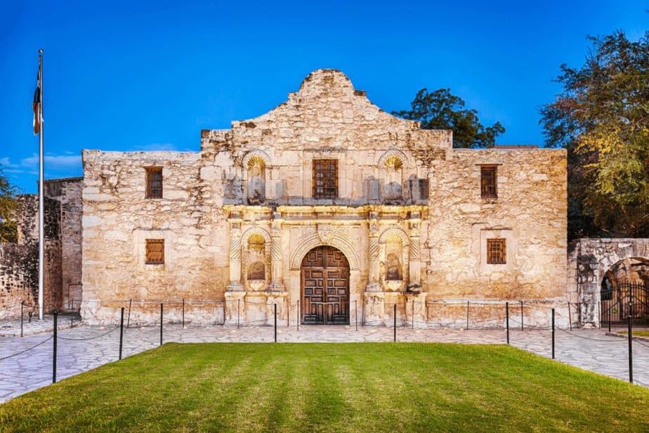 The Alamo at sunset