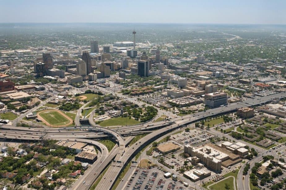 Arial view of San Antonio