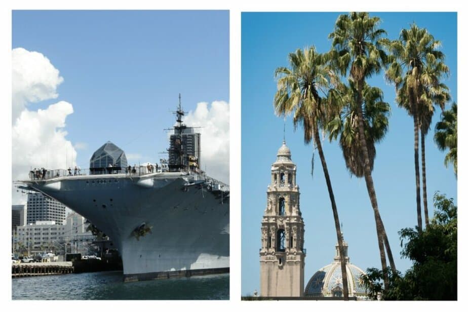 USS Midway Museum and Balboa Park during San Diego weekend trip.