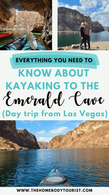 Kayaking to the emerald cave day trip from las vegas pin for pinterest