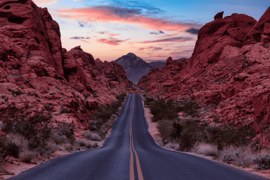 Valley of fire state park at sun set