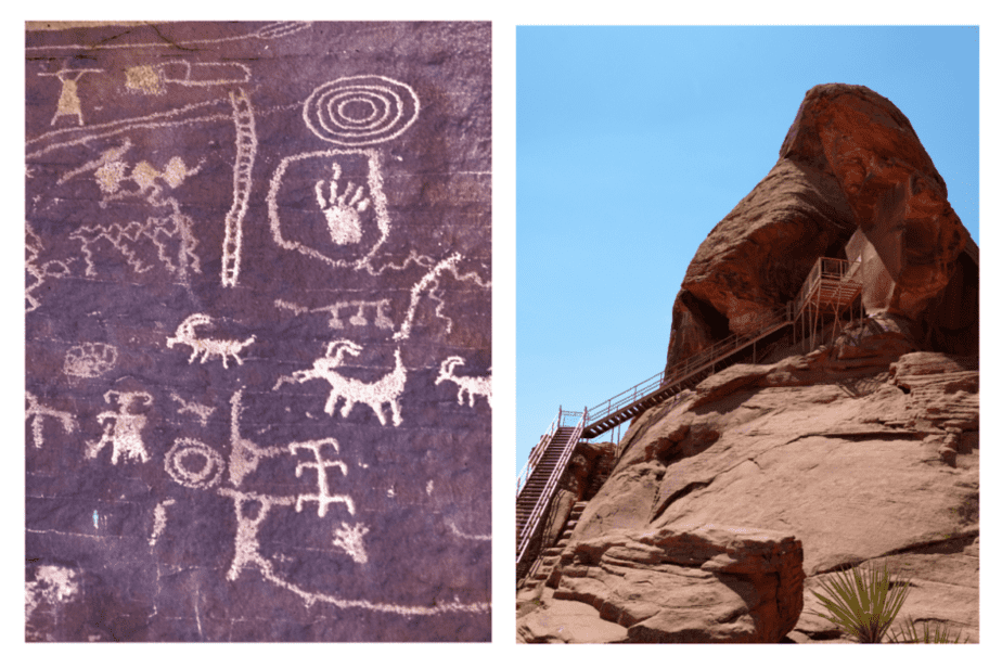 atlatl rock and petroglyphs at valley of fire state park