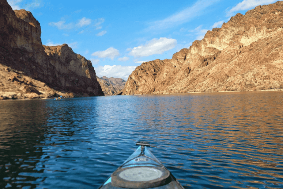 tip of a kayak on the colorado river