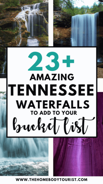 Tennessee waterfall road trip pin for pinterest 

