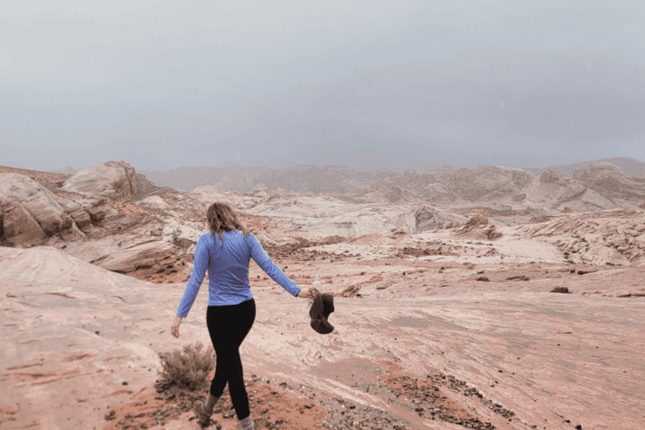 valley of fire state park in the rain