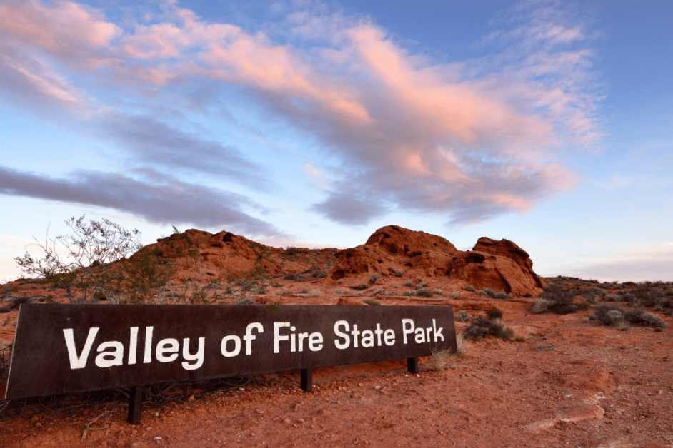 valley of fire state park sign