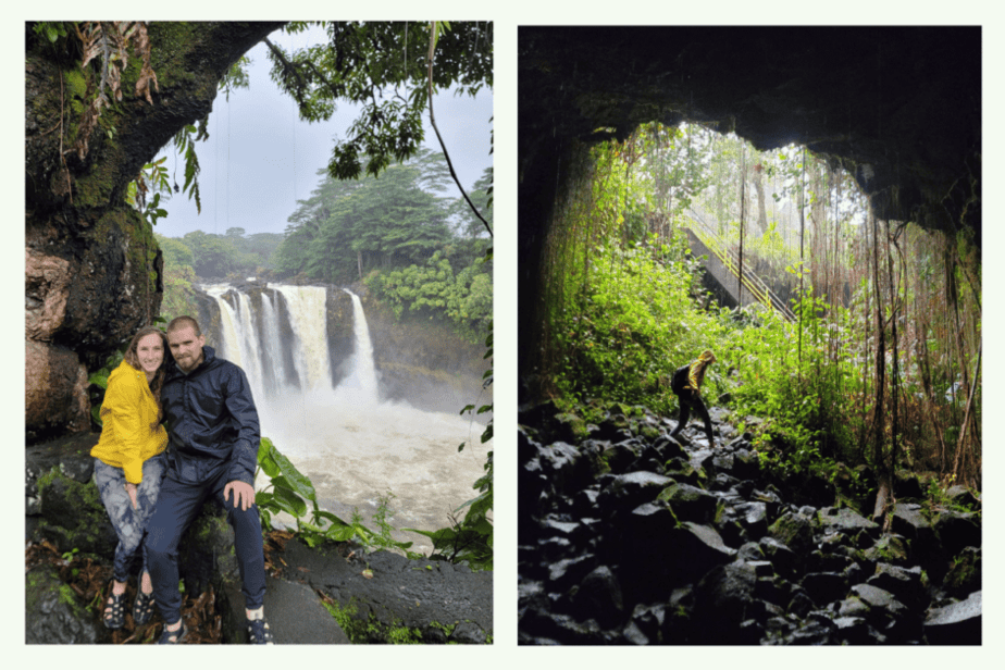 Rainbow Falls and Kaumana Cave