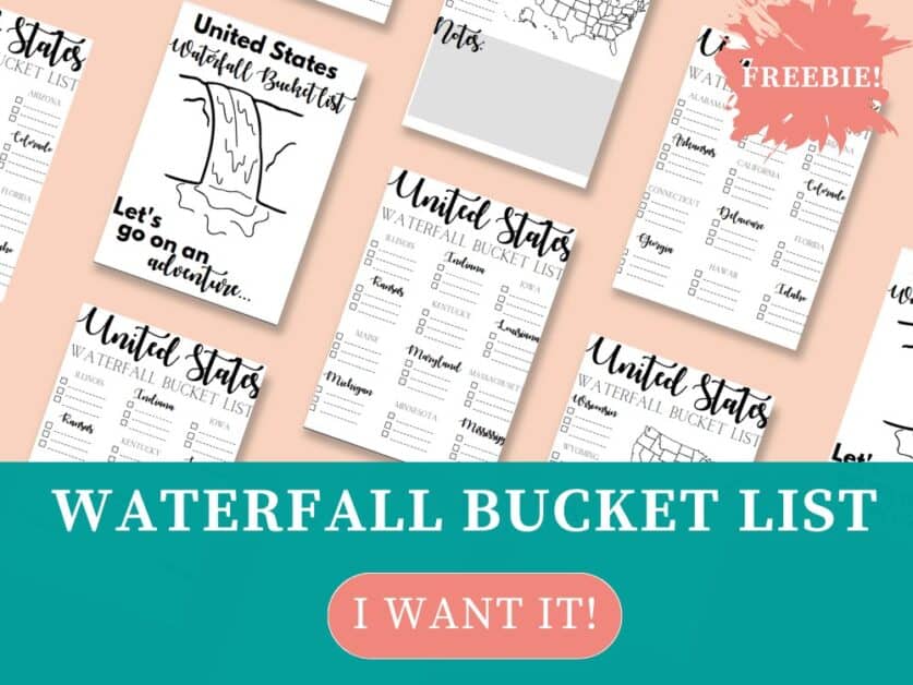 waterfall bucket list freebie printable