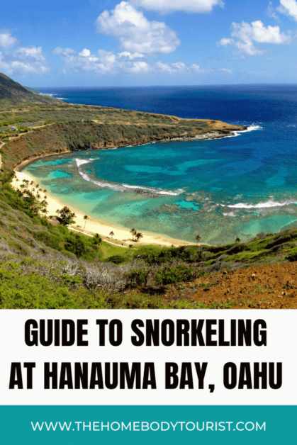 Pin for pinterest with words that say "guide to snorkeling at hanauma Bay, Oahu