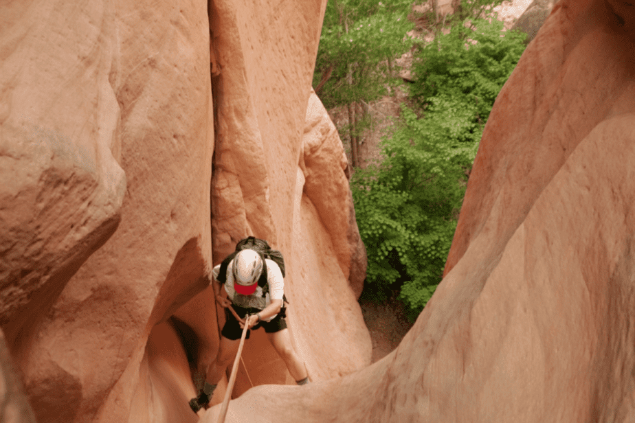 person canyoneering in tucson