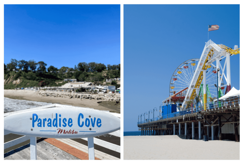 paradise cove sign and santa monica pier