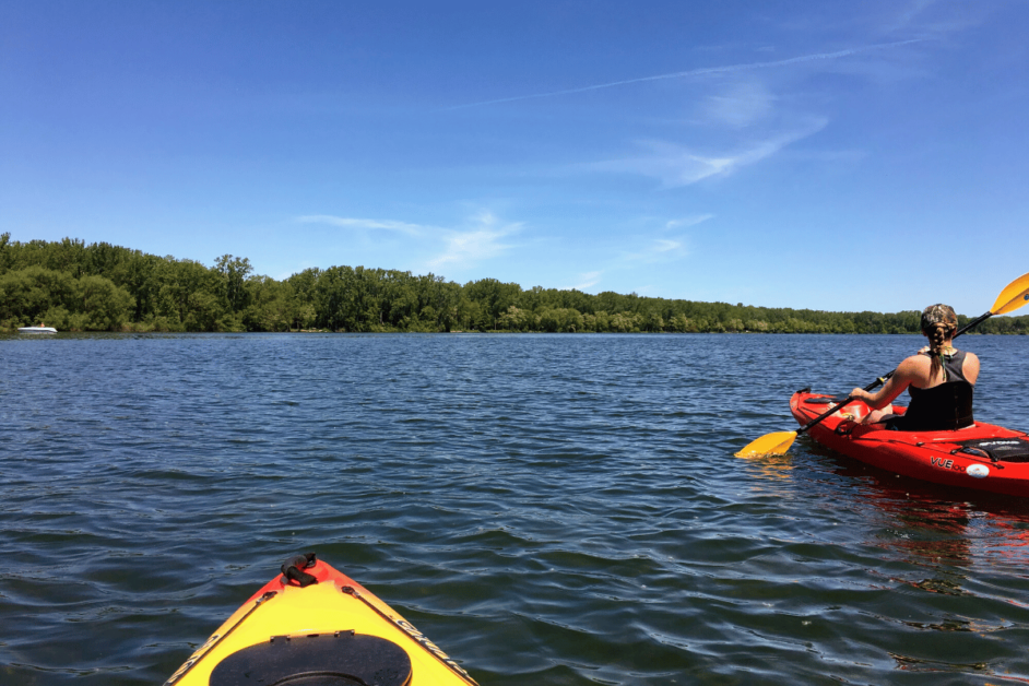 kayaking on lake erie during one weekend in erie