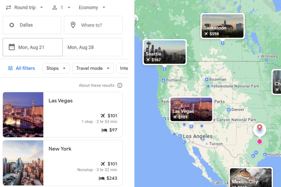 how to find cheap flights in the usa- google flights explore section