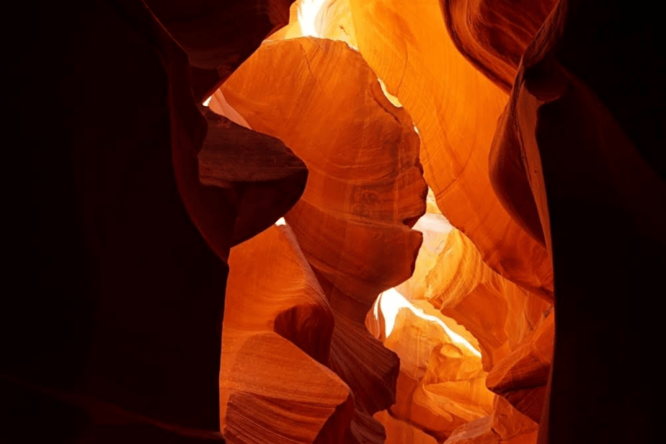 view of antelope canyon during guided tour in page, az 