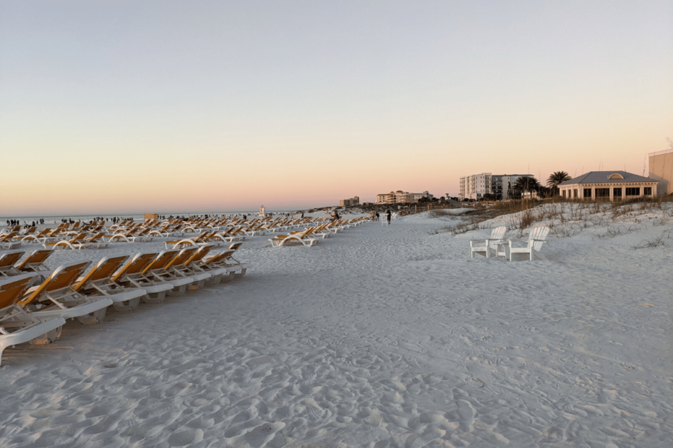 clearwater beach at sunset 