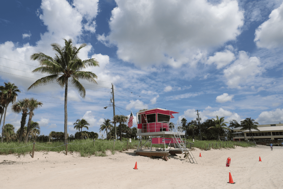 lifeguard stand at Dania Beach during one weekend in fort lauderdale