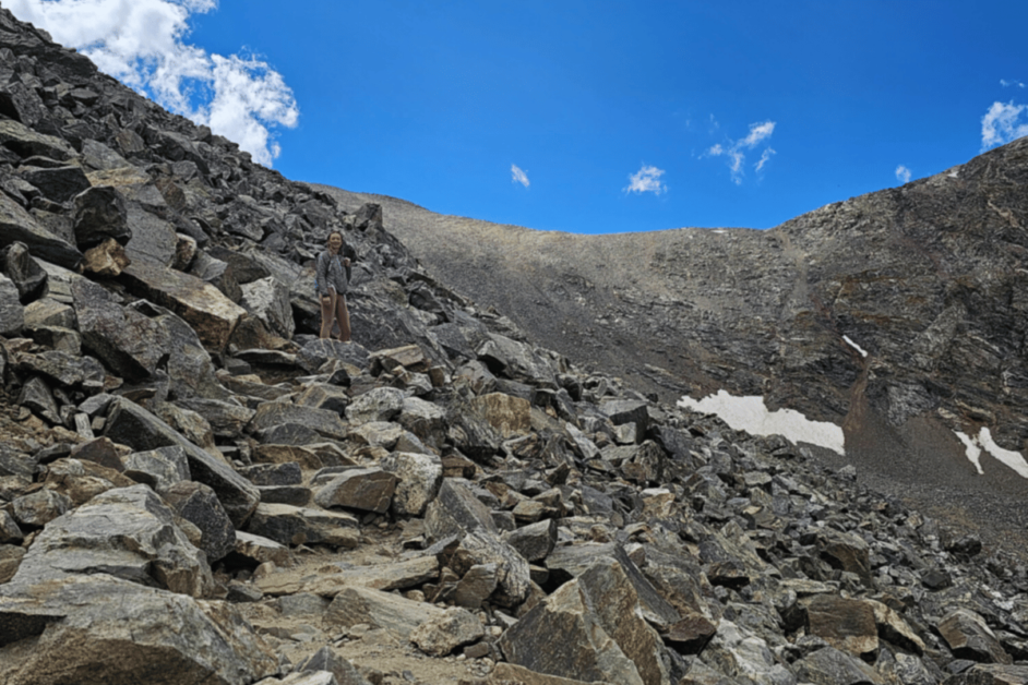 rocky trail on the way up to grays peak