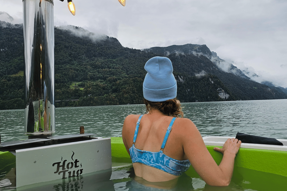 hot tub on lake brienz during one week in the jungfrau region in switzerland