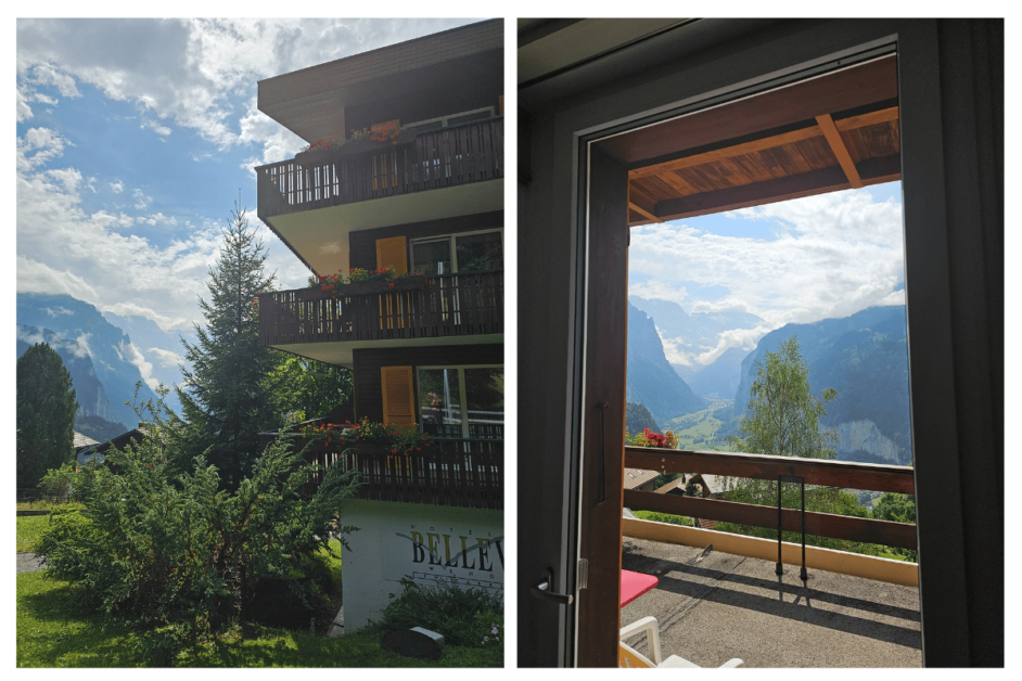 where to stay in the jungfrau region in switzerland view from the hotel bellevue in wengen