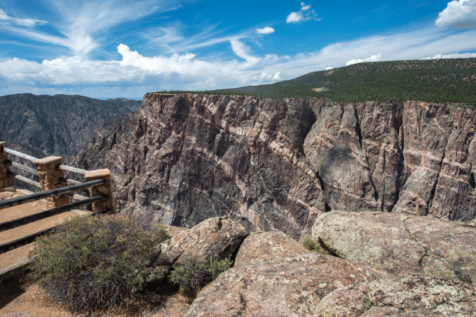 painted wall at black canyon of the gunnison national park- colorado vacation areas 