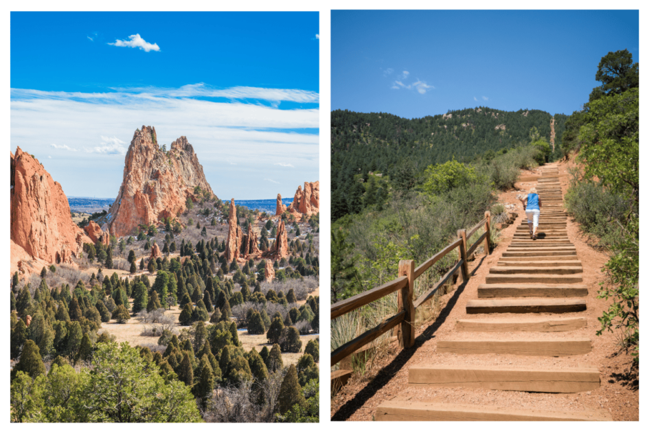 garden of the gods and manitou incline. bucket list things to do in colorado springs 