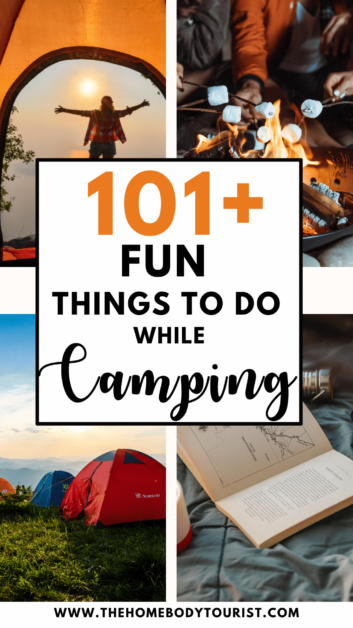 101 things to do while camping pin for pinterest