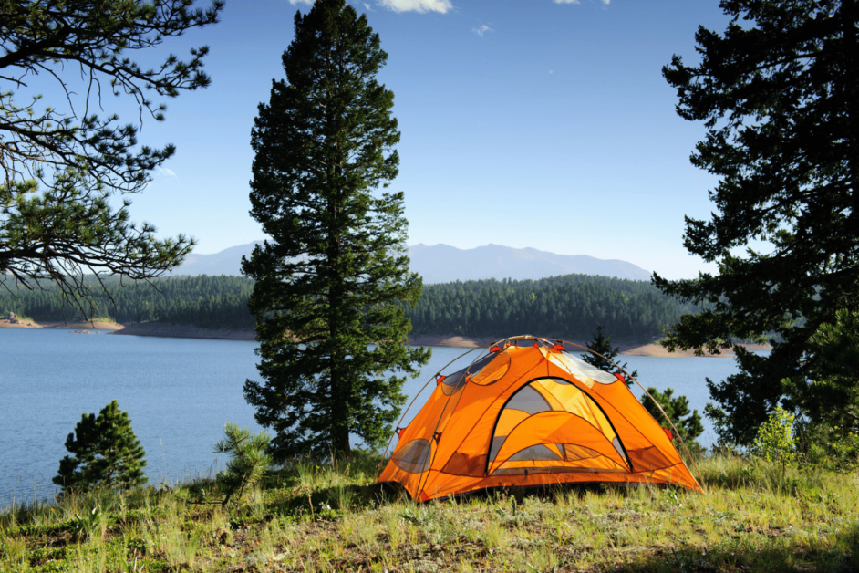 tent by the water 