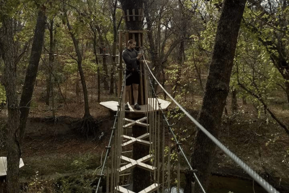 Go ape plano suspension bridge. 