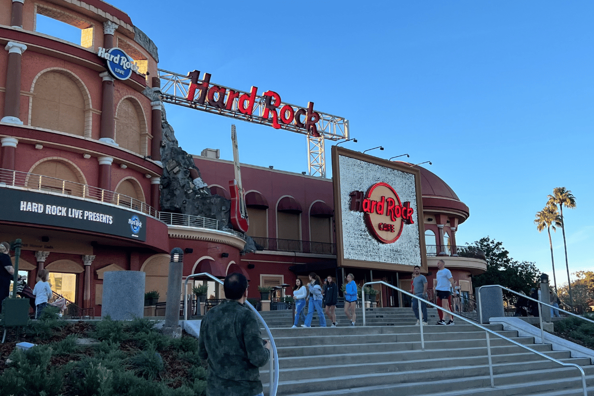 Exterior of the Hard Rock Cafe in Orlando, FL