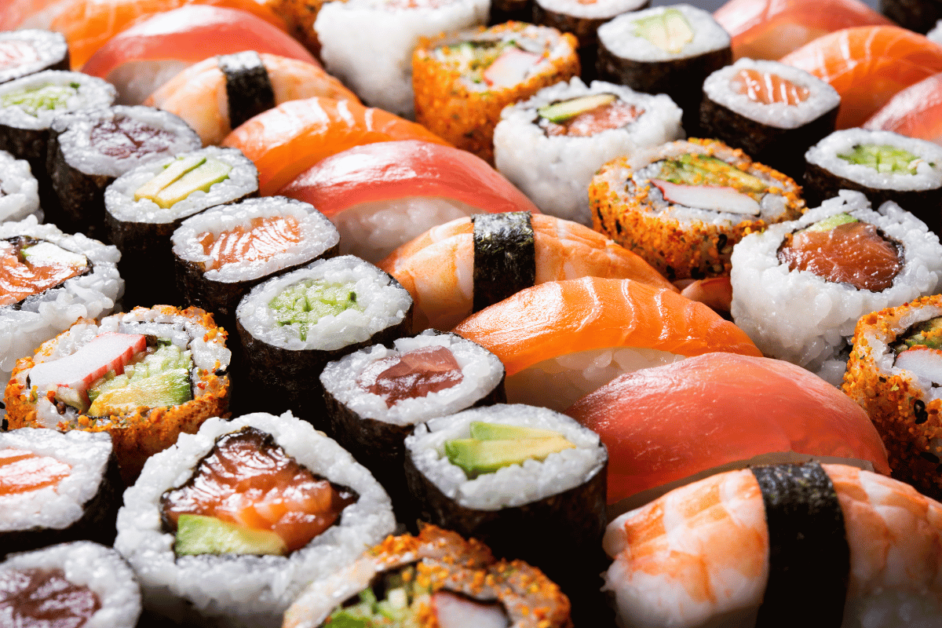 Best restaurants for a date night in Denver- up close picture of sushi. 