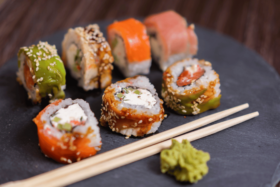 Best restaurants for a date night in Orlando, Florida - up close picture of sushi.