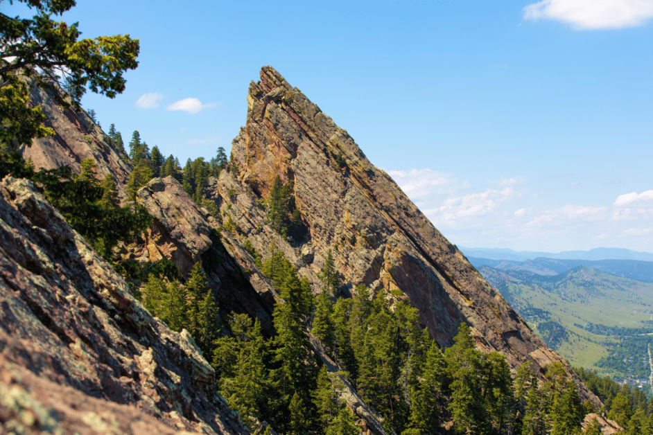 Flatirons on a hike in boulder, colorado. 