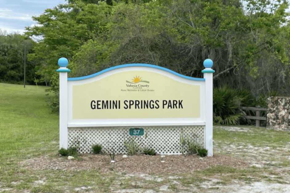 Gemini Springs Park sign. 