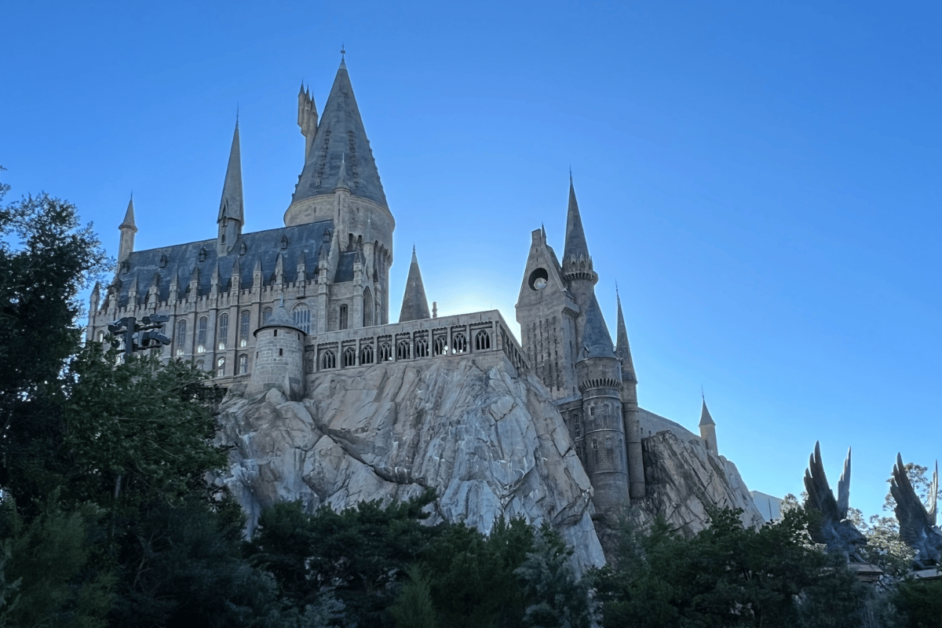Exterior shot of Hogwarts Castle at Universal's Islands of Adventure best rides for adults at universal studios. 