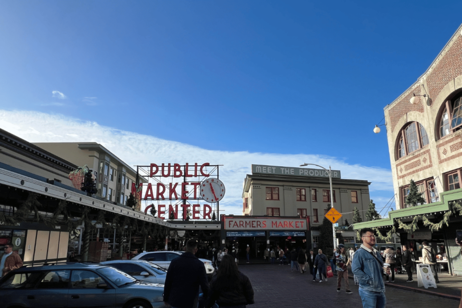 A picture of the Public Market Center sign in Seattle